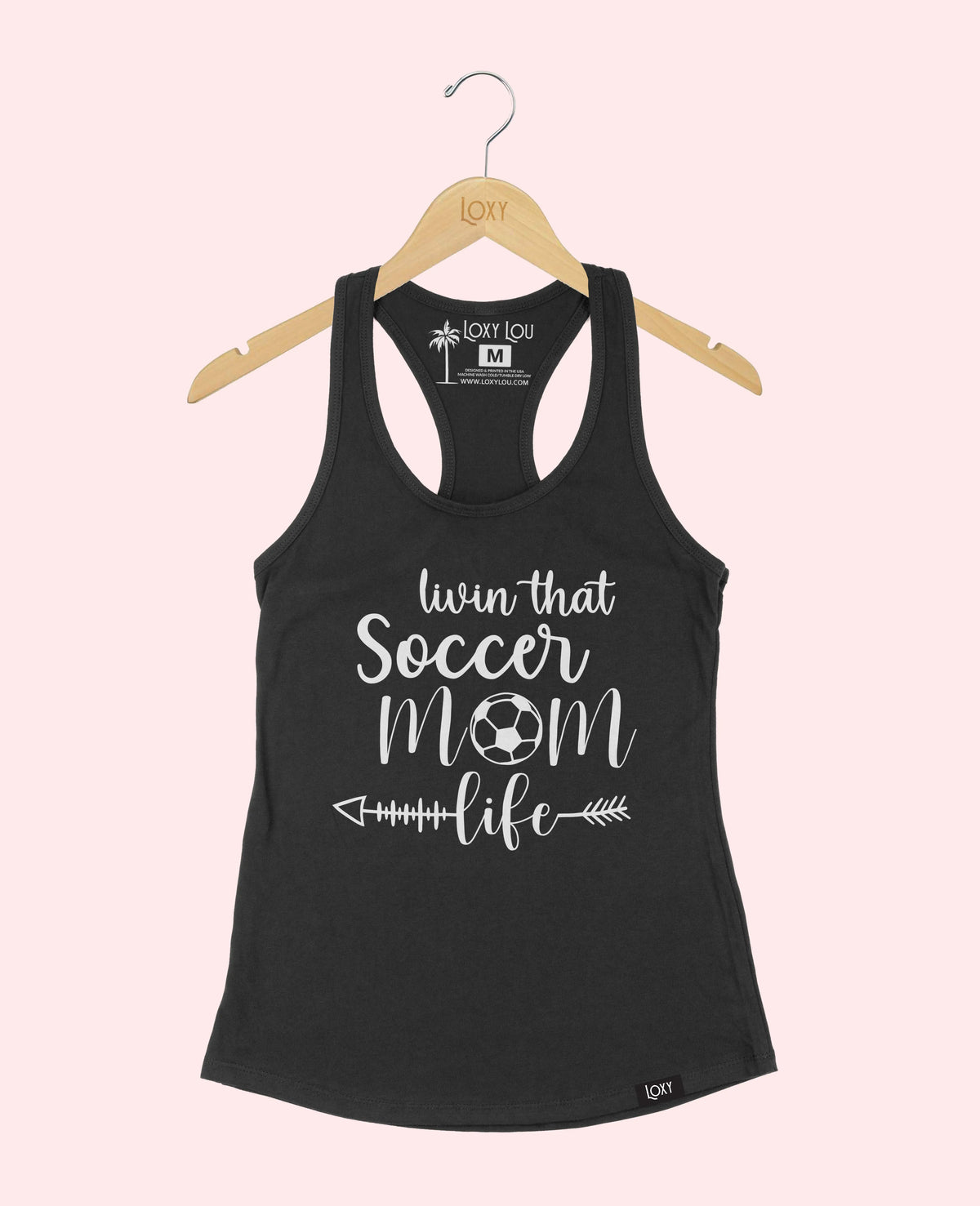 Black Tank Top 1533 Soccer Mom Life - White.webp