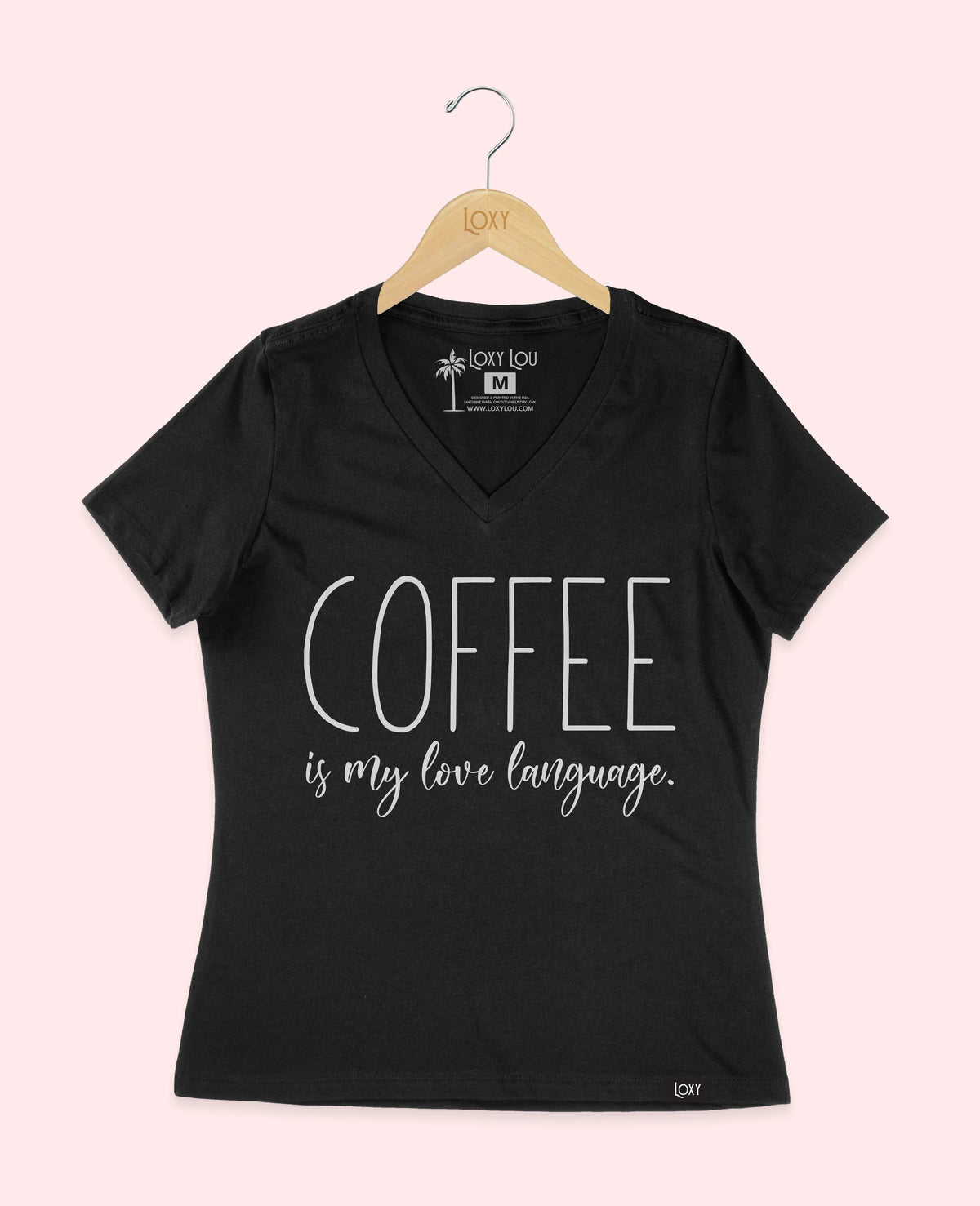 Black V-neck 6405 lovelanguage1bk.webp