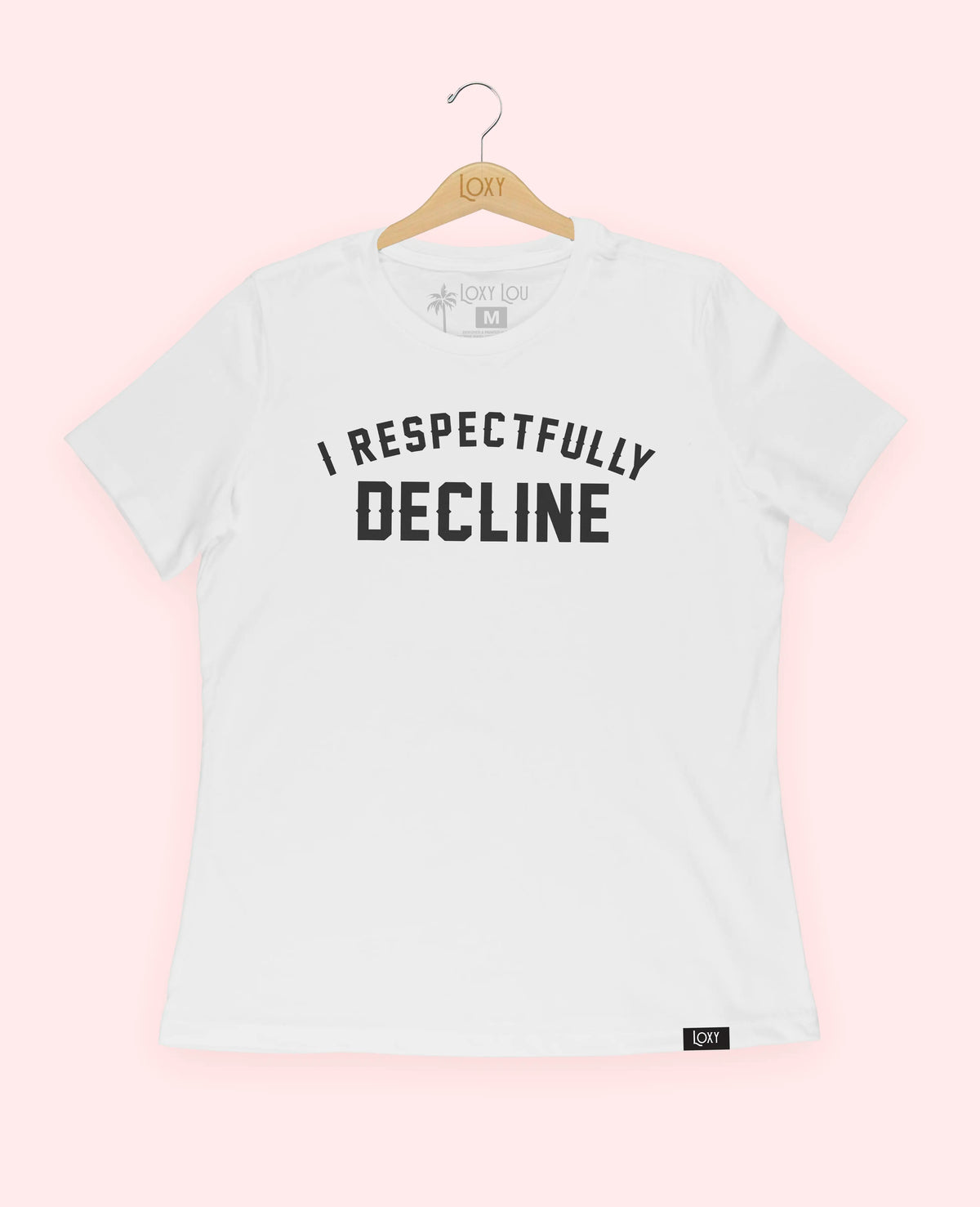 White Tee 6400 I respectfully decline - black.webp