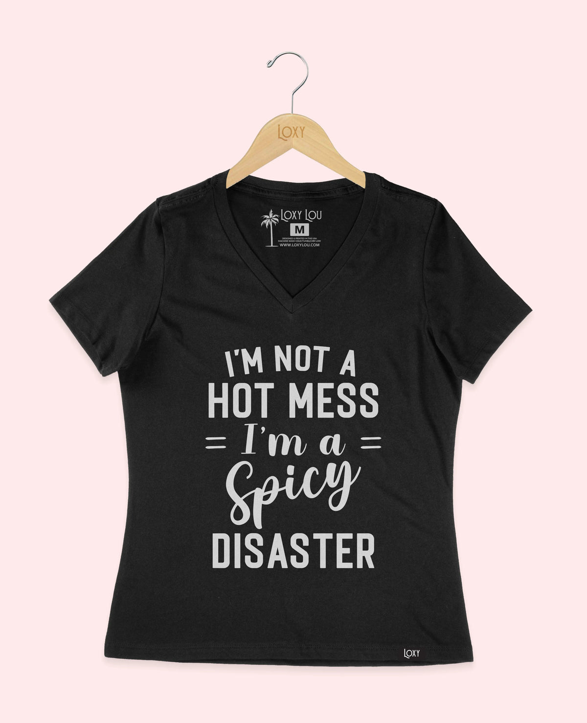 Black V-neck 6405 spicydisaster1bk.webp