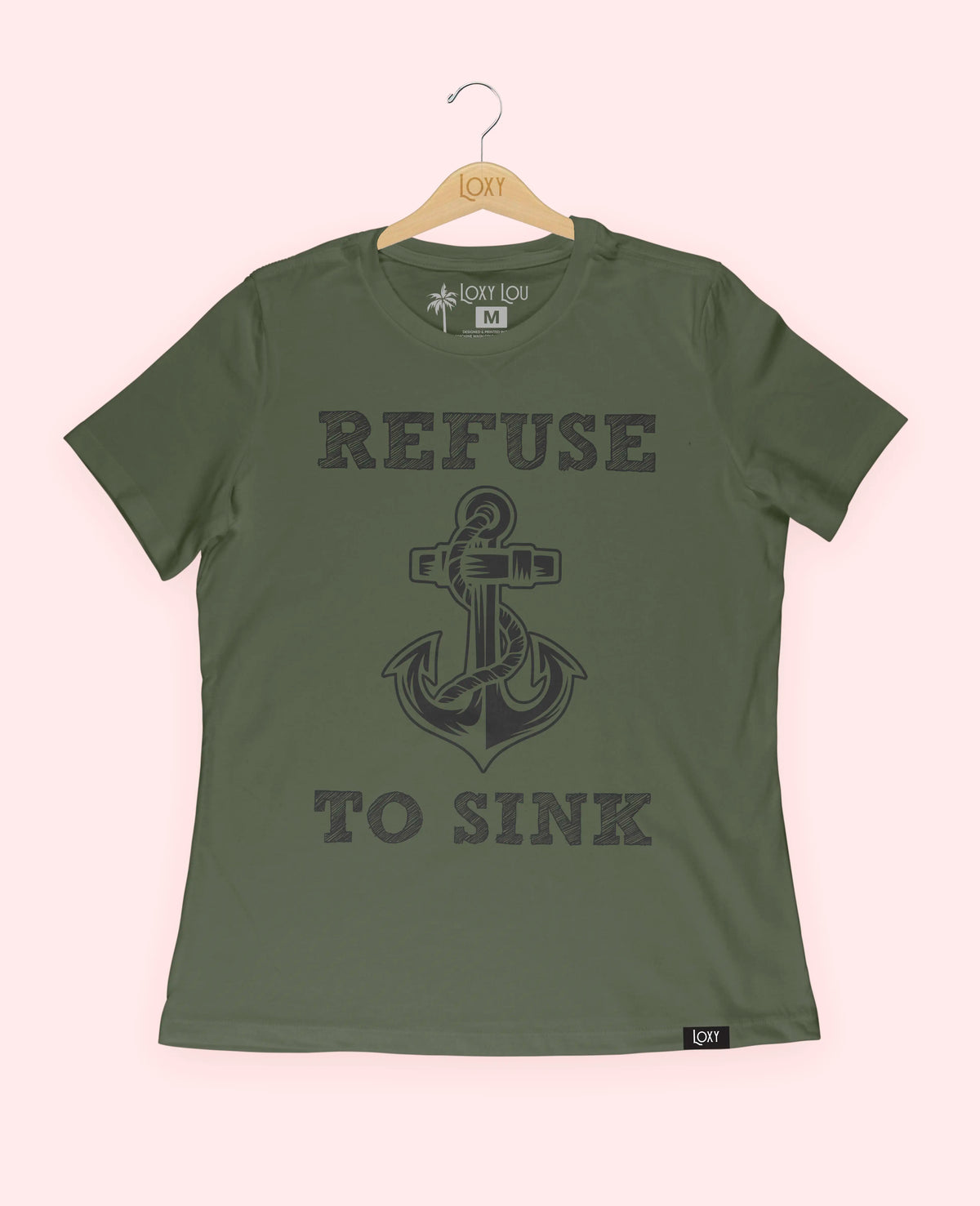 Military Green Tee 6400 Refuse to Sink Black.webp