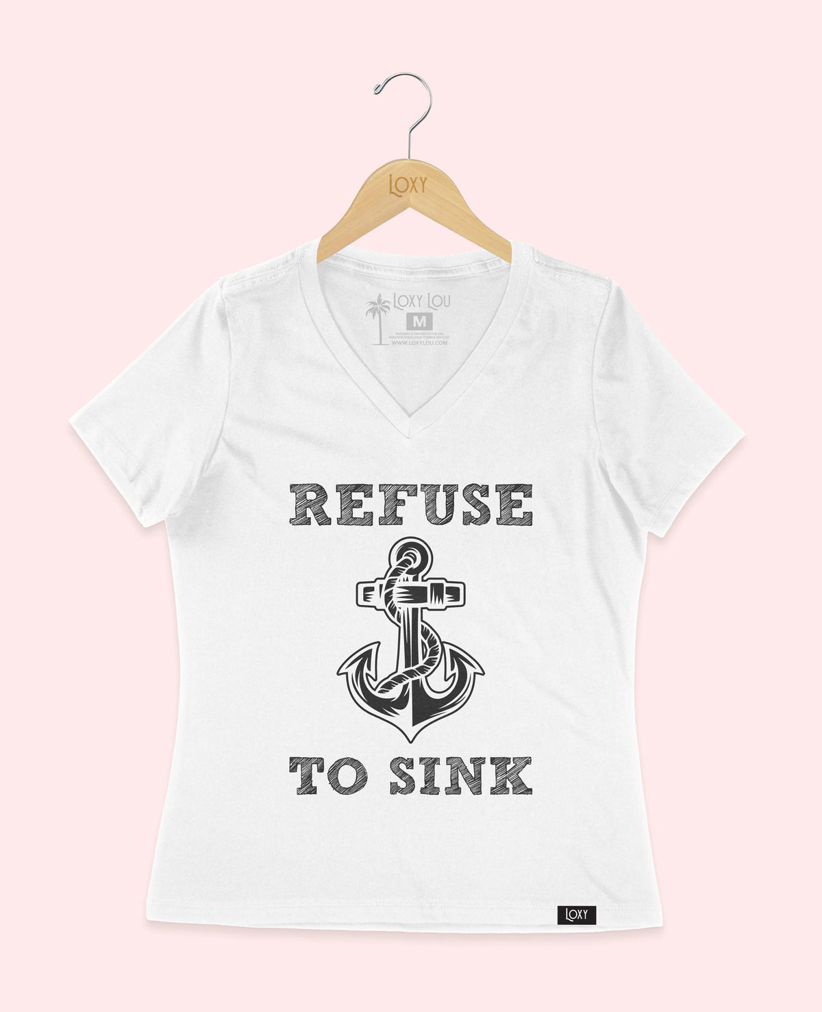 White V-neck 6405 Refuse to Sink Black.webp