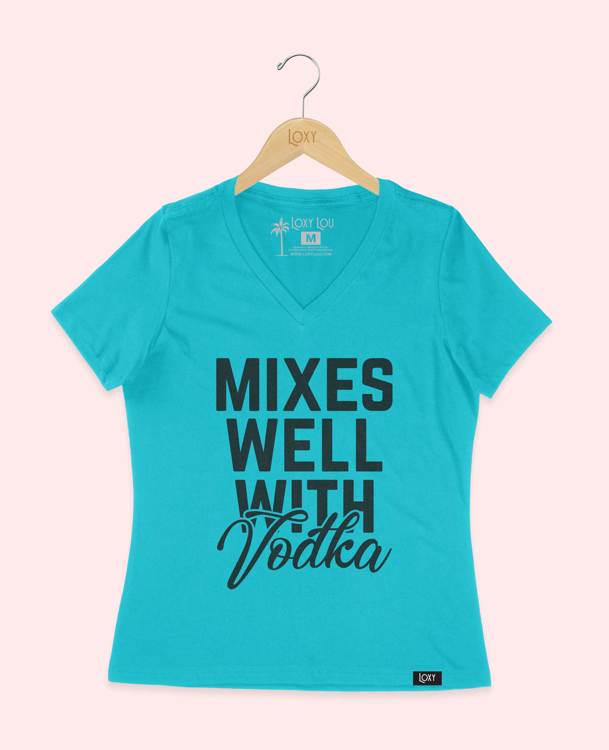 Turquiose V-neck 6405 Mixes well with Vodka - White.webp