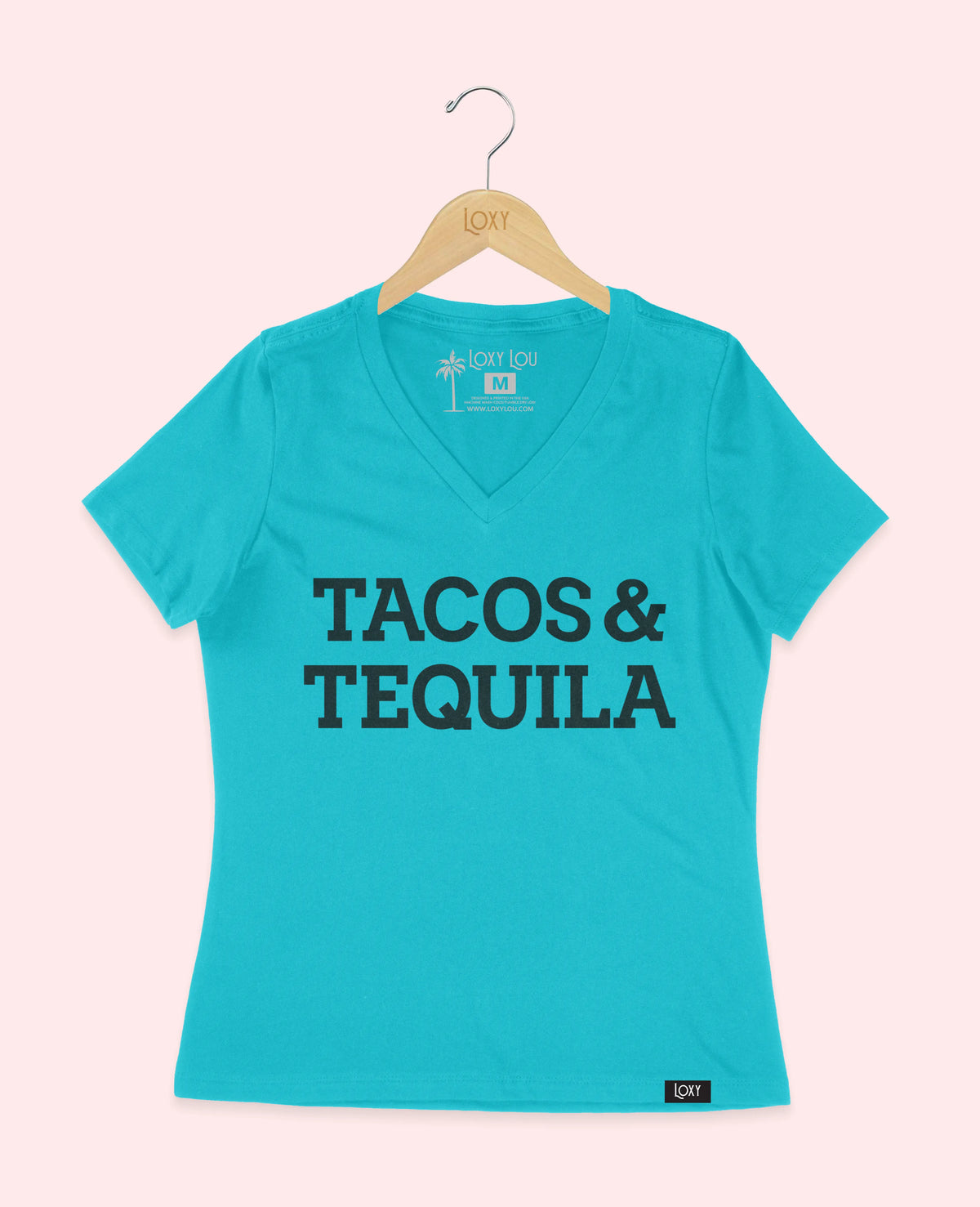 Turquiose V-neck 6405 taco-teq-blk.webp