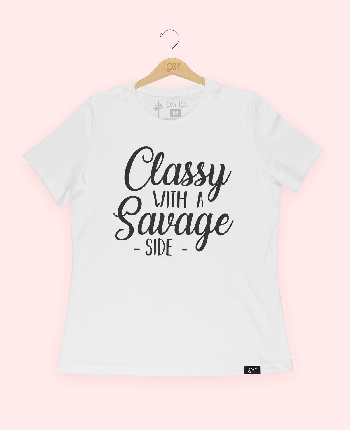 White Tee 6400 Classy as savage.webp