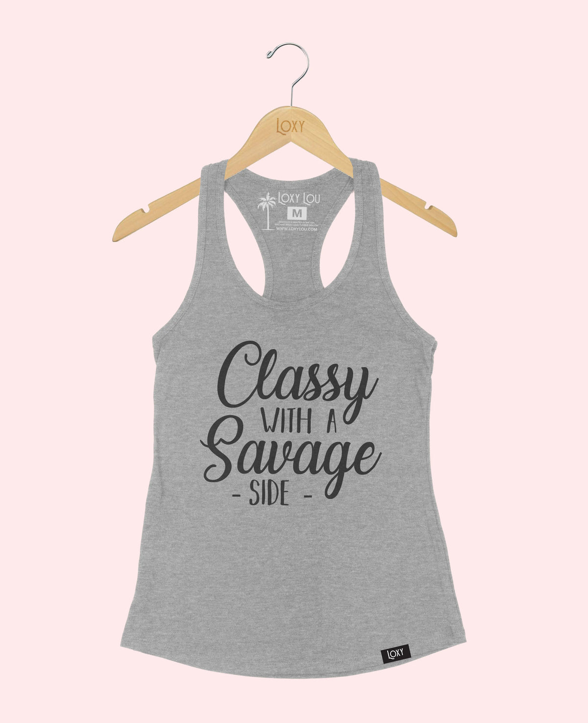 Heather Gray Tank Top 1533 Classy as savage.webp