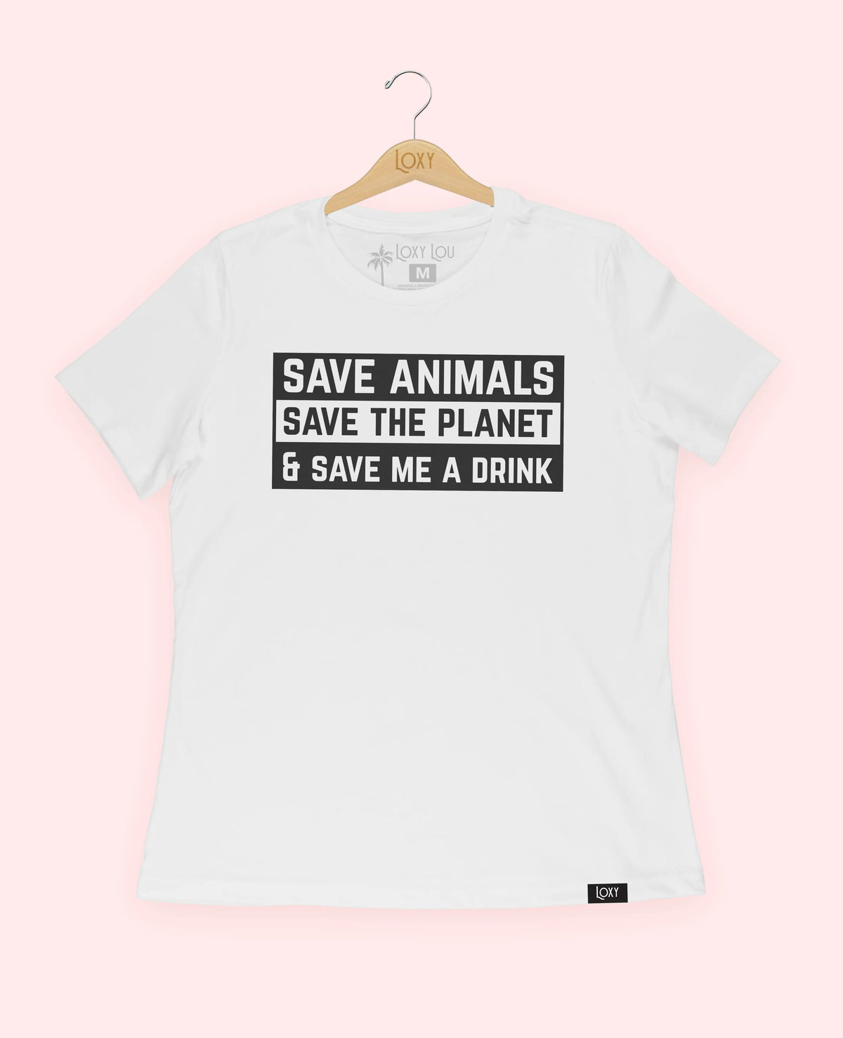 White Tee 6400 save animales black.webp