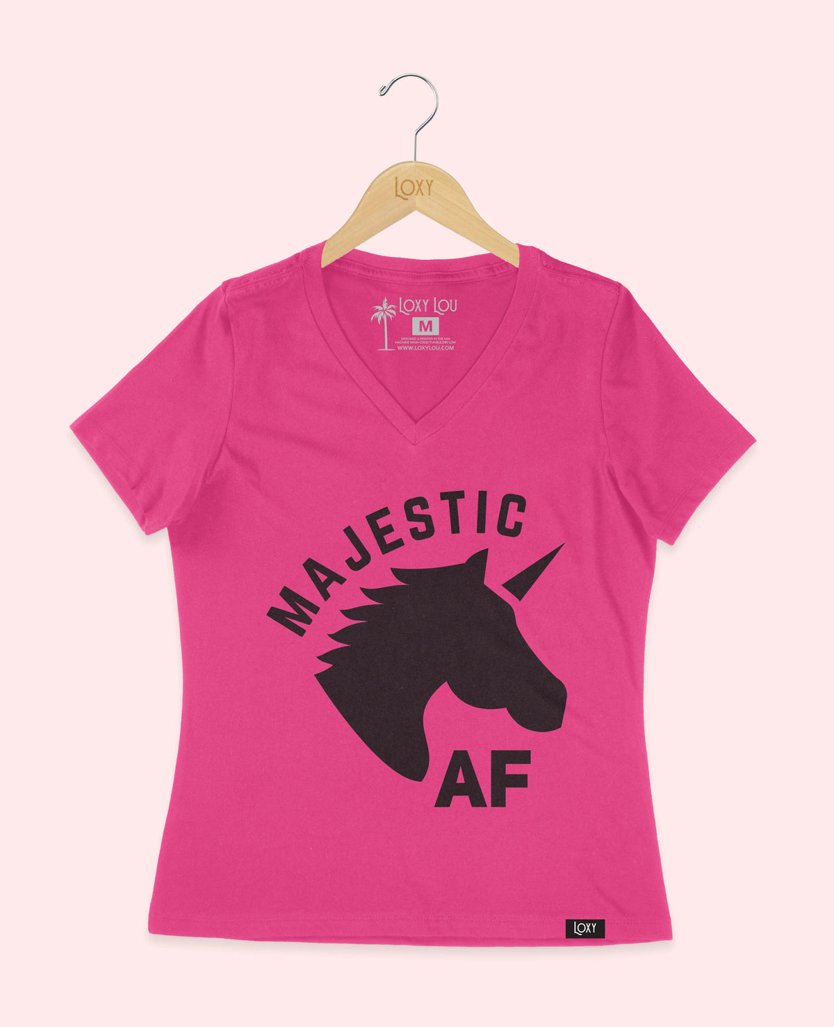 Berry V-neck 6405 Majestic AF Black.webp