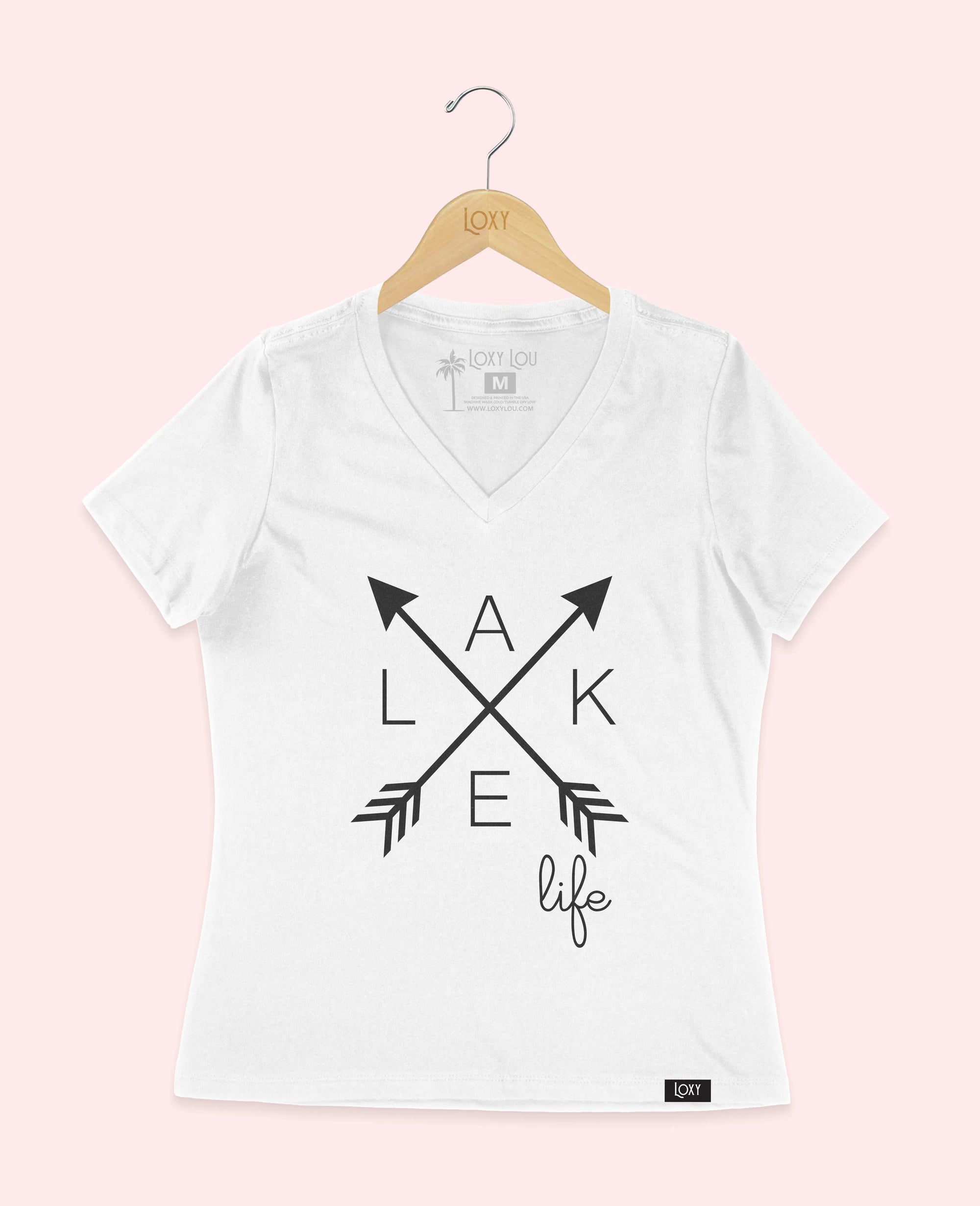 White V-neck 6405 Lake Life - Black.webp