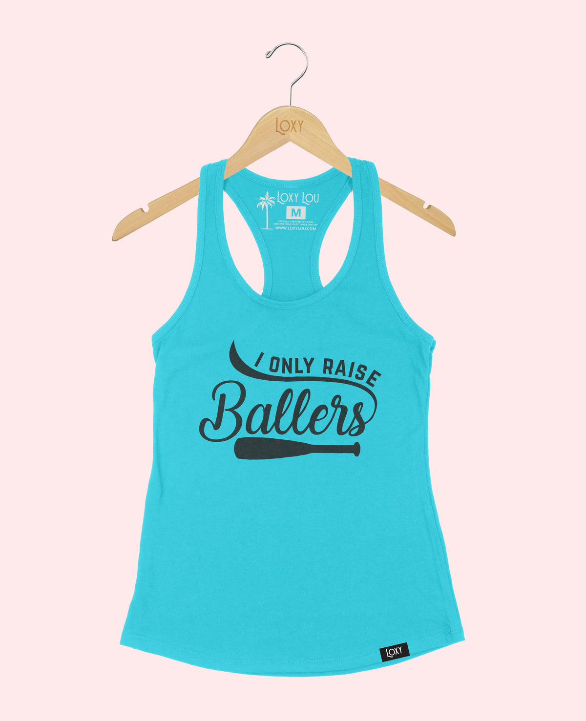 Teal Tank Top 1533 I only raise ballers - white.webp