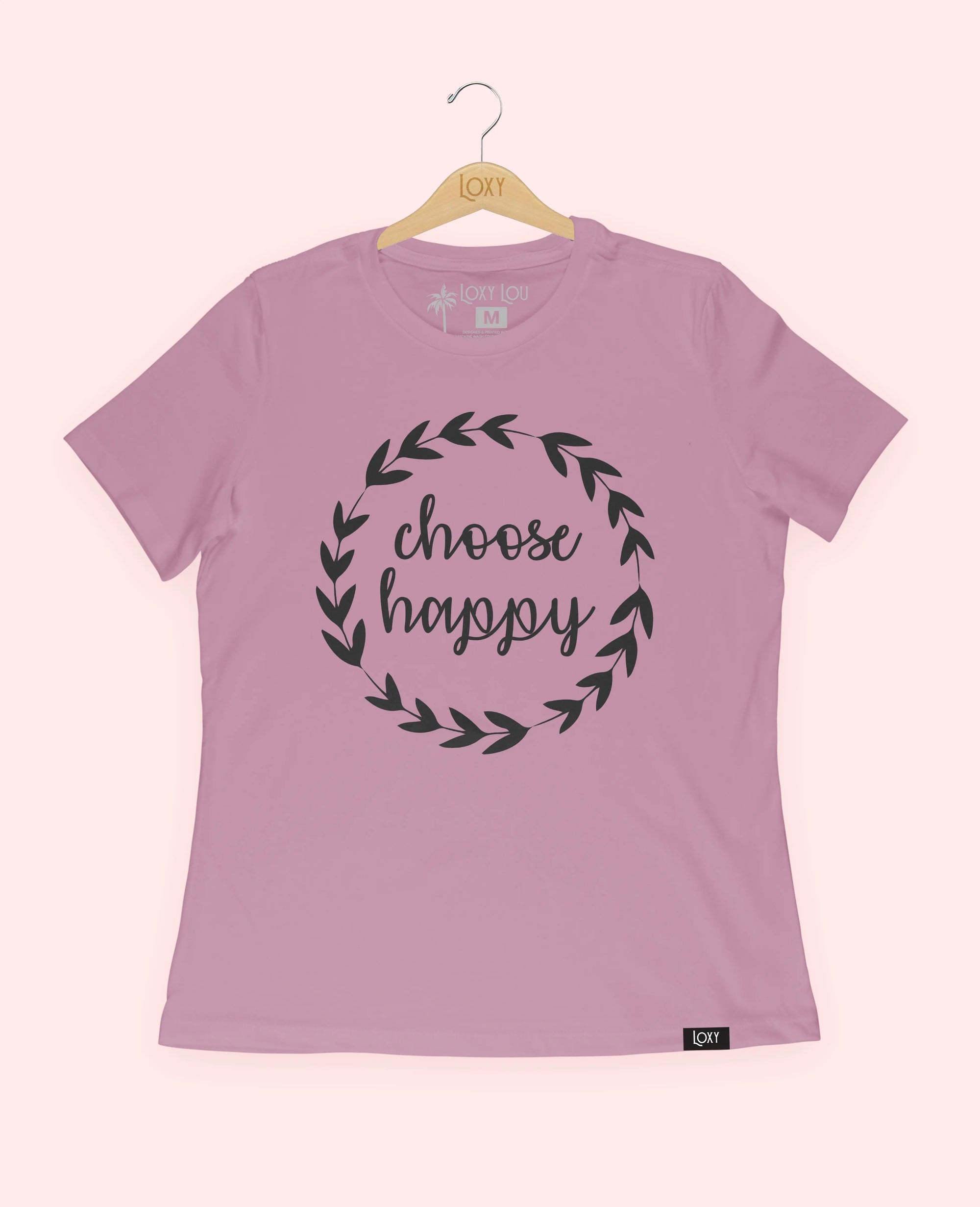 Orchid Tee 6400 Choose Happy - Black.webp