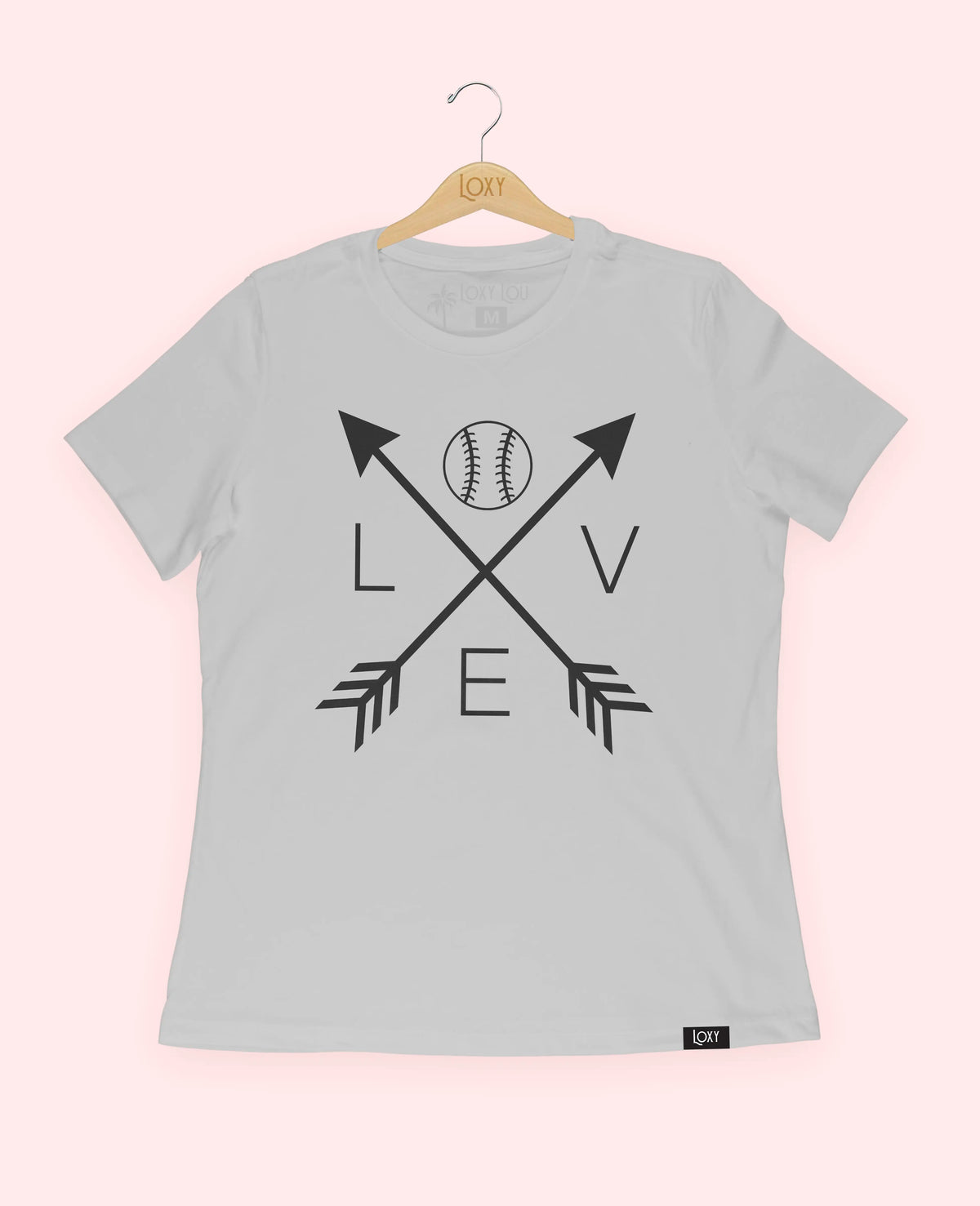 Silver Tee 6400 LoveBaseballArrows-Black.webp