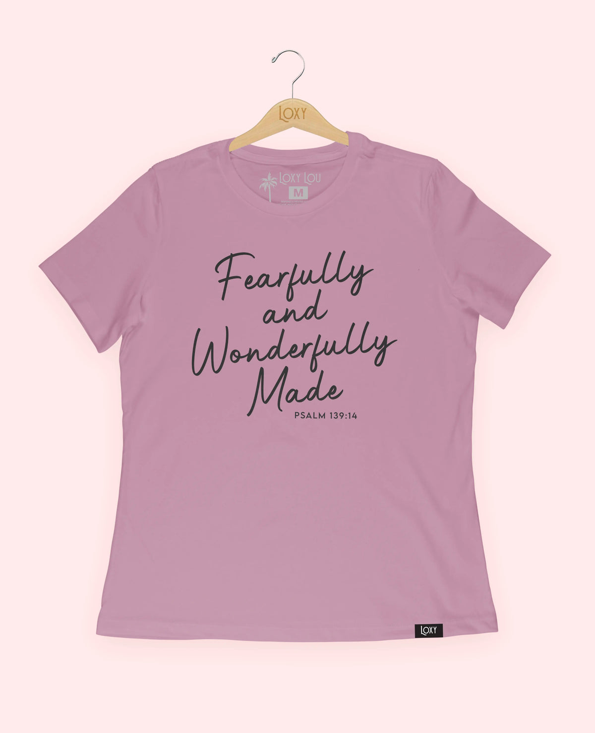 Orchid Tee 6400 Fearfully and Wonderfully Made - Black.webp