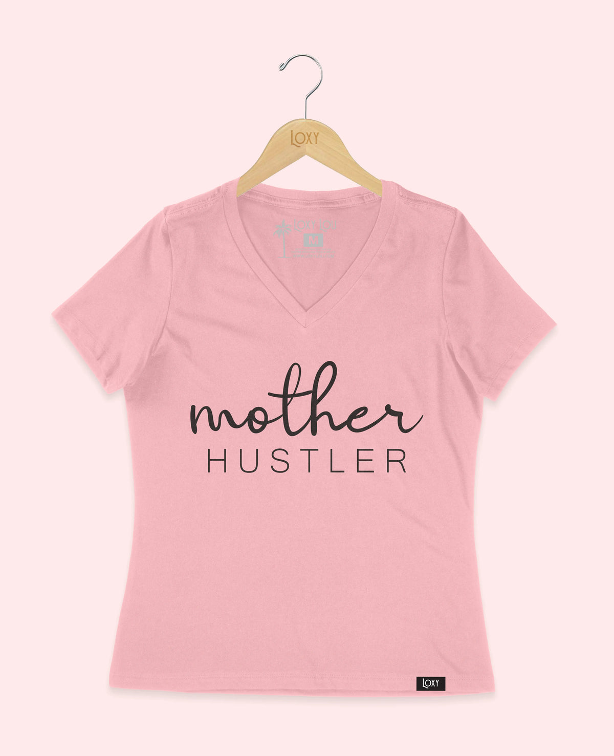 Pink V-neck 6405 Mother Hustler - Black.webp