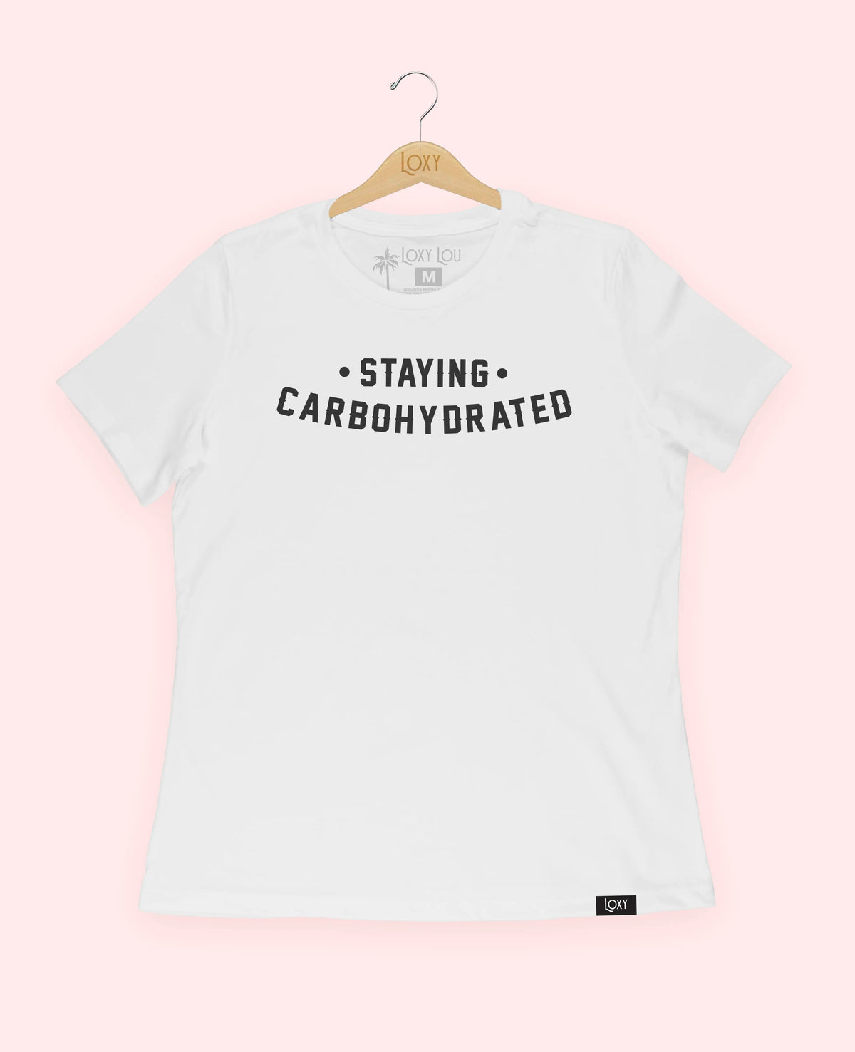 White Tee 6400 Staying Carbo - Black Logo.webp