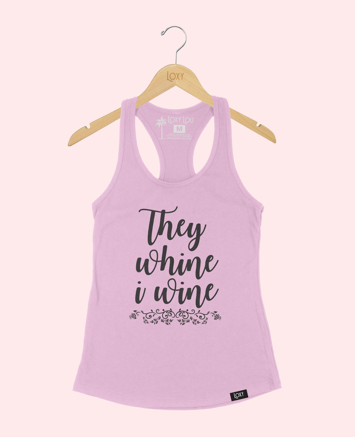 Lavender Tank Top 1533 They whine I wine - black.webp