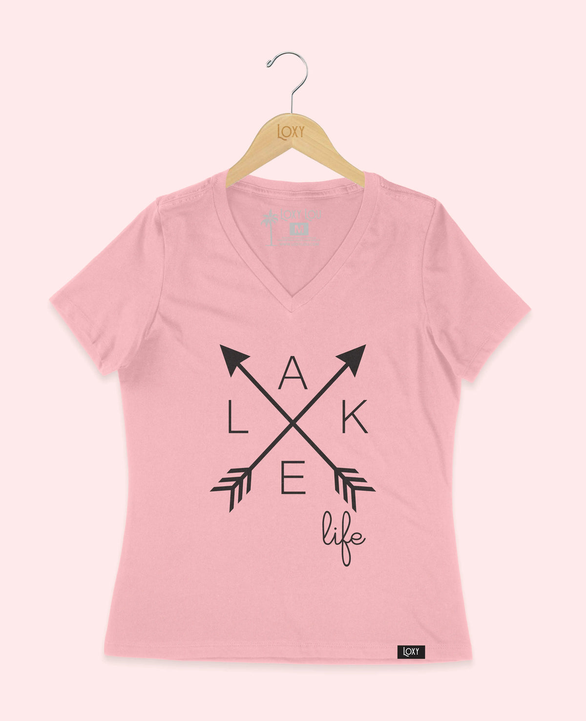 Pink V-neck 6405 Lake Life - Black.webp