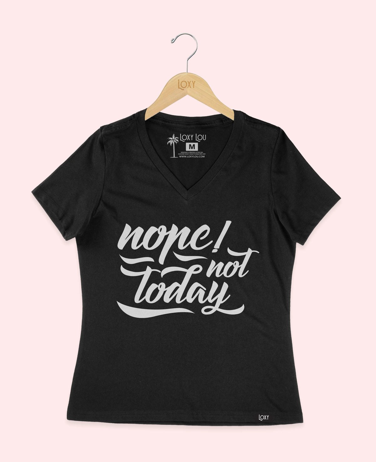 Black V-neck 6405 nope not today - black.webp