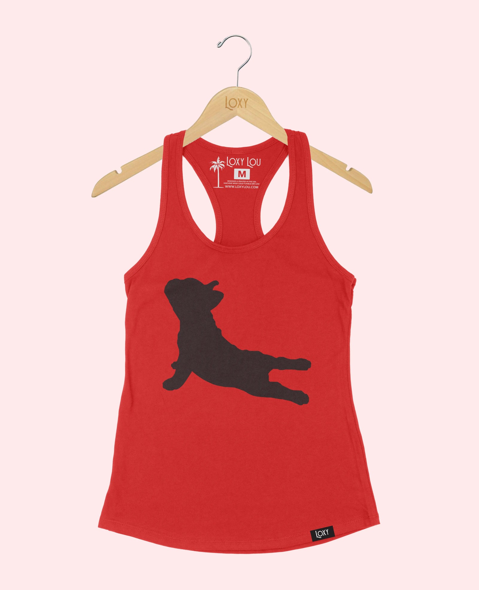 Red Tank Top 1533 frenchieyoga1bk.webp