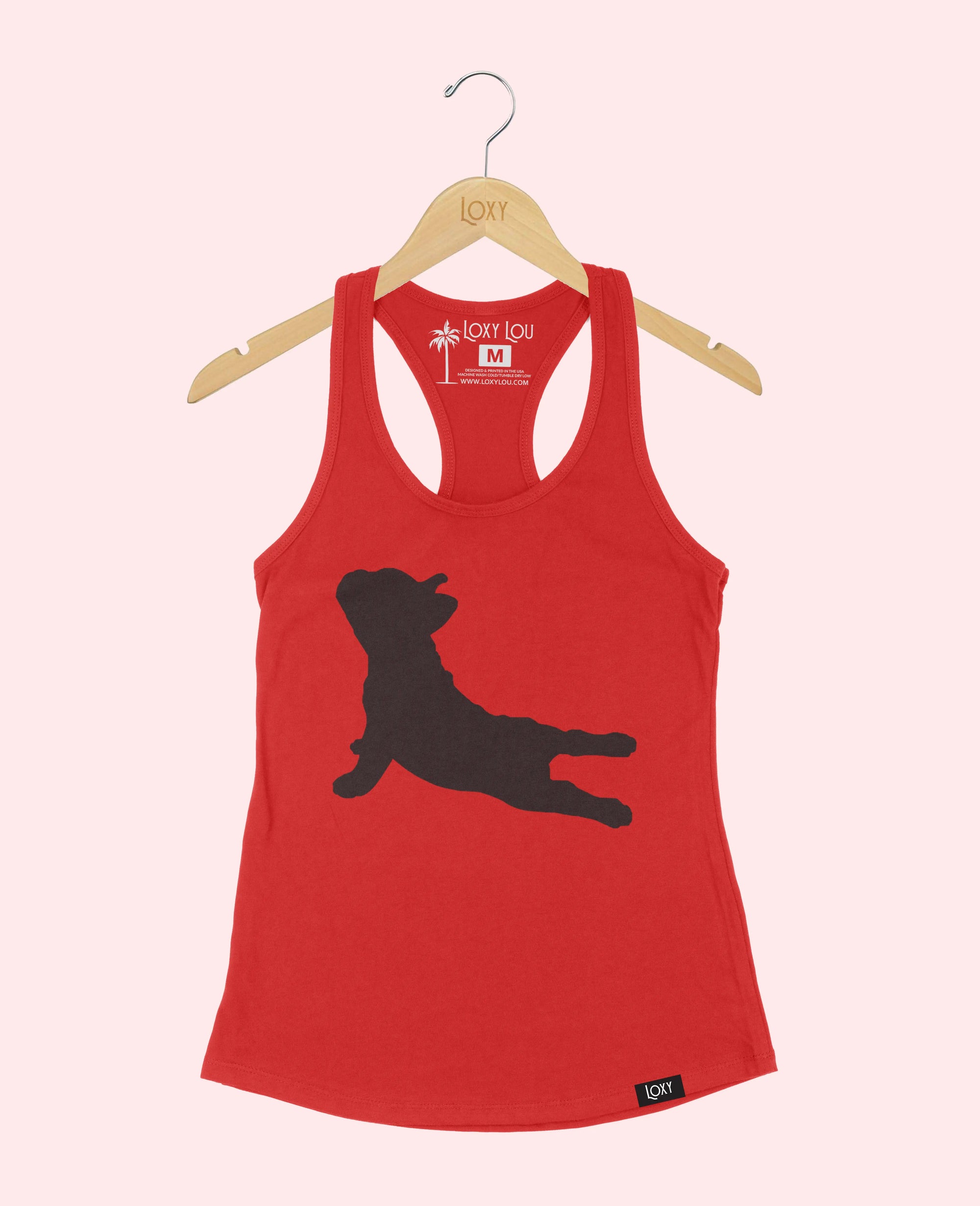 Red Tank Top 1533 frenchieyoga1bk.webp